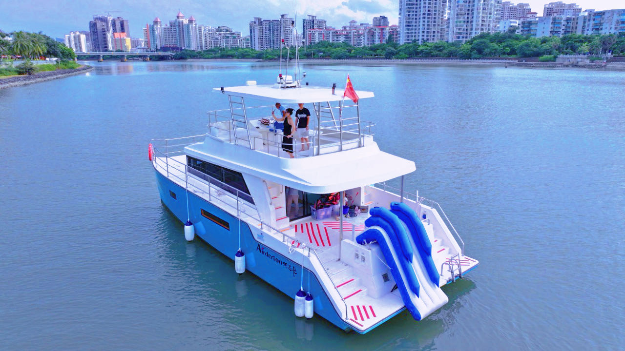 【海口游艇】新埠岛飞桥游艇豪华双体3层飞桥游艇包船出海