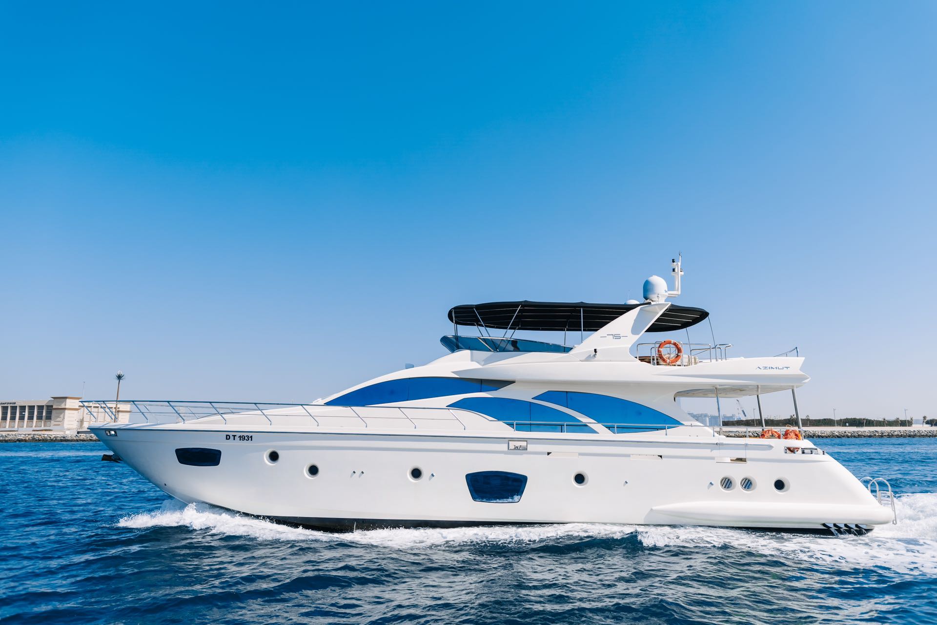 【迪拜游艇】Dubai harbour 75英尺Azimut名牌豪华游艇包船出海